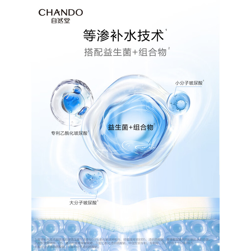 自然堂(CHANDO) 舒缓温和水润强韧极地等渗补水修护面膜28ml×5片高清大图