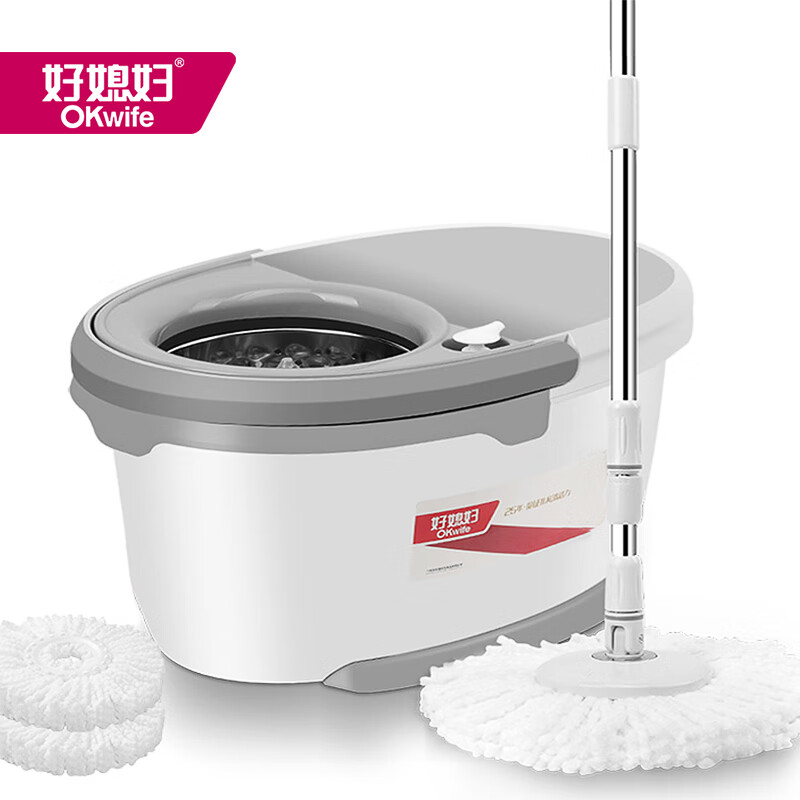 好媳妇魔力净旋风拖 钢篮+塑料盘 2个头 AGW-4493