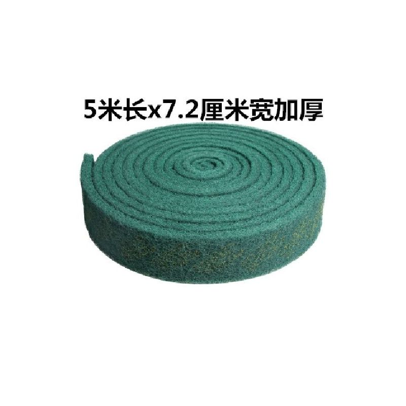 工业百洁布金刚砂拉丝布洗锅神器厨房加厚硬不锈钢铁板烧除锈去污|绿色5米长×7.2厘米宽加厚