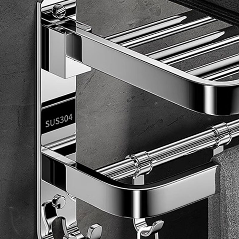 宜掌柜不锈钢毛巾架两件套套高清大图