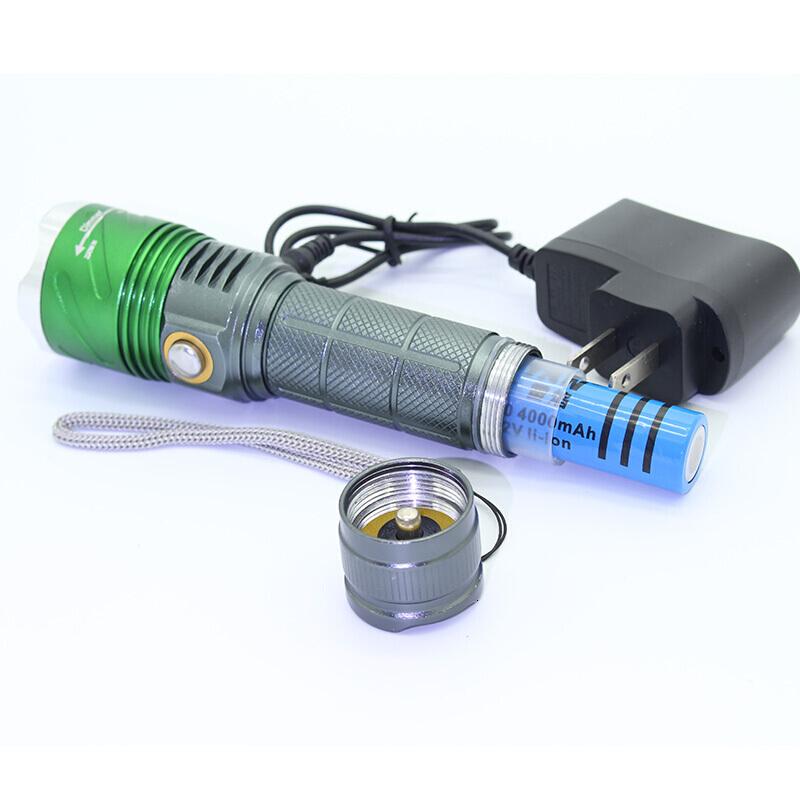 两光LED强光手电筒直充充电焦手灯荧光剂检测笔紫光灯家用照明 照明+紫光灯:一电池一充电器波迷娜BOMINA高清大图
