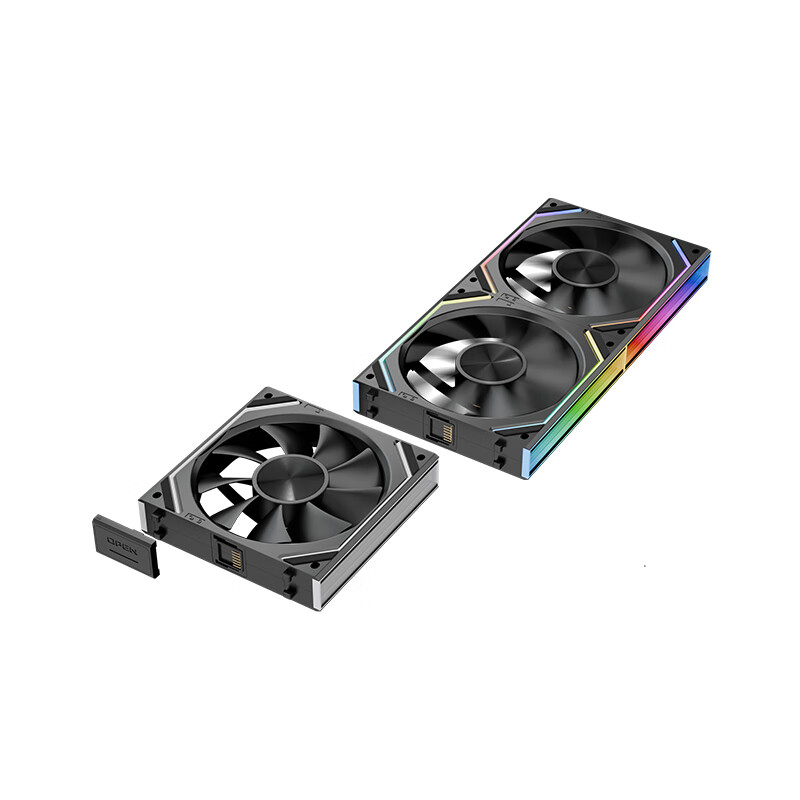 丛林豹星际积木V2 RS风扇拼接反叶12cm无限镜支持神光同步 PWM 调速白色机箱风扇ARGB机箱风扇[三只装]高清大图