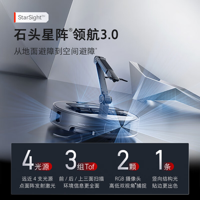 (送耗材)石头(roborock)扫地机器人扫拖一体 G30 Space探索版 自动上下水版 机械臂协作自动集尘