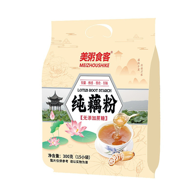 美粥食客 纯藕粉独立小袋装 营养速溶代餐300g*2袋装高清大图