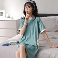 猫人少女睡裙夏季纯棉薄款可外穿家居服可爱舒适简约宽松短袖连衣裙