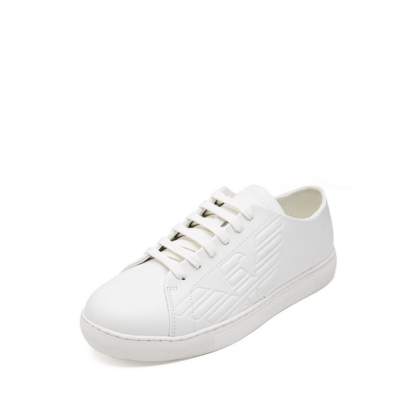 EMPORIO ARMANI 阿玛尼 男士徽标牛皮休闲鞋运动鞋