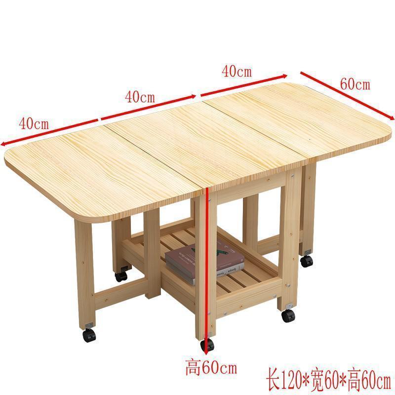 森美人实木折叠餐桌茶几两用小户型边几简约写字桌移动伸缩4人6饭桌矮桌高清大图