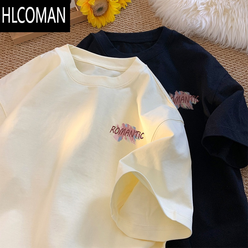 HLCOMAN简约短袖t恤男士夏季2025新款潮流潮牌宽松休闲半袖体恤衣服