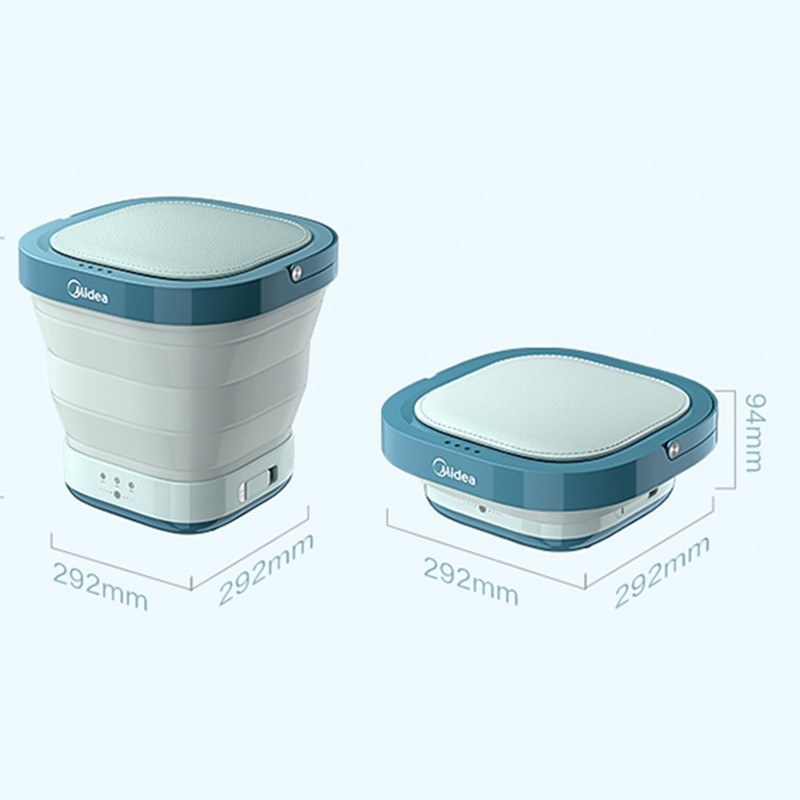 美的(Midea)迷你折叠洗衣机 便携式小型洗宝宝衣物袜子内衣内裤神器 租房宿舍出差专用 MX-XB01陶瓷蓝高清大图