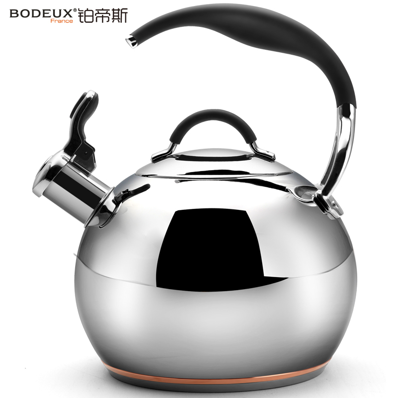 铂帝斯BODEUX Q4型烧水壶皇室系列 304不锈钢电磁炉煤气燃气电磁炉通用鸣笛家用茶水壶