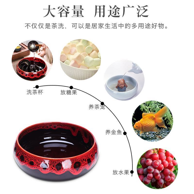 家柏饰(CORATED)窑变建盏茶洗陶瓷功夫储物盆家用大号水盂废水缸多功能收纳Z图片