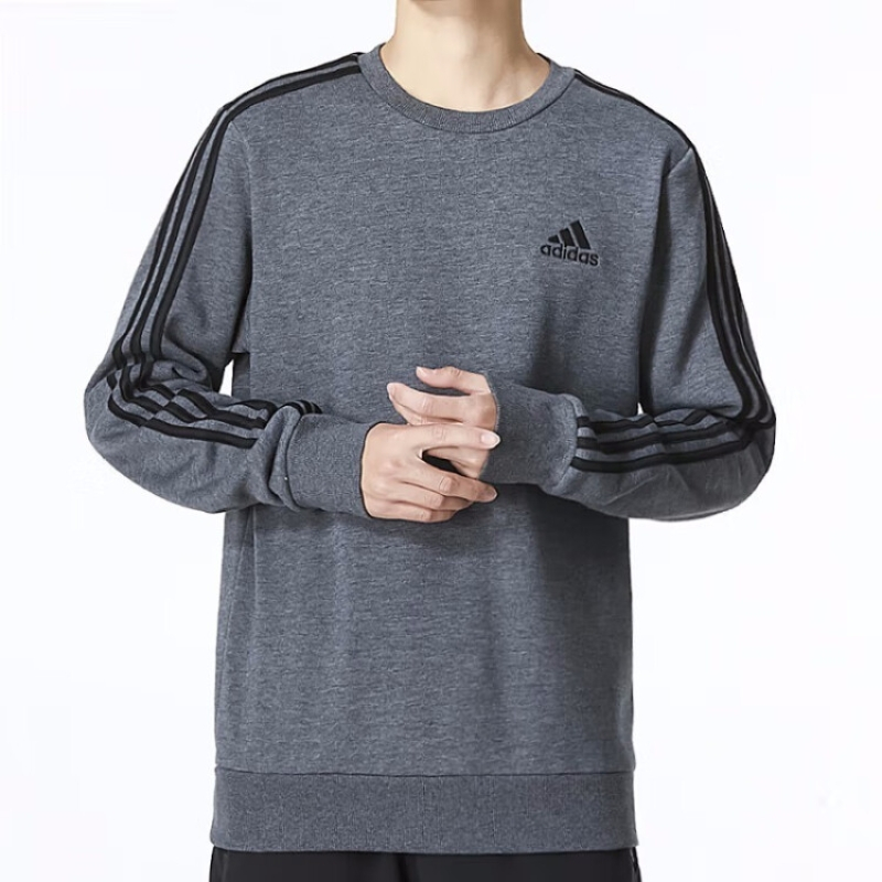阿迪达斯(adidas) 男装卫衣 22秋新款运动服跑步训练长袖加绒保暖防风圆领棉质套头衫 H12166 XS(