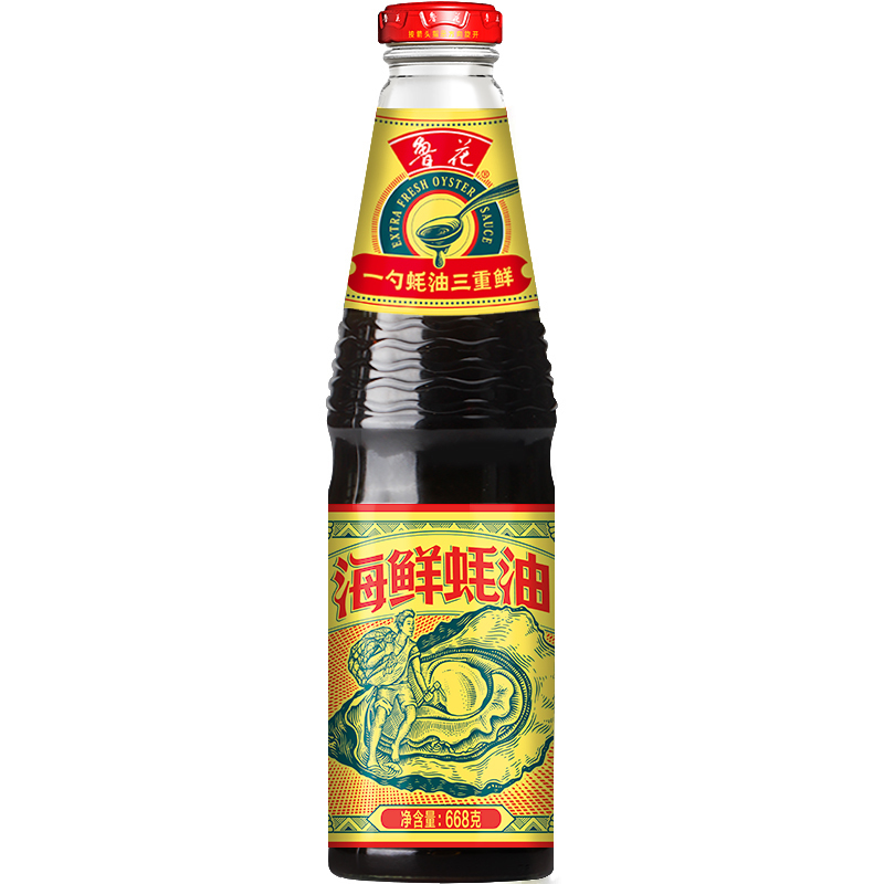 鲁花自然鲜鲁花酱香酱油1.28L+鲁花海鲜蚝油668G 火锅凉拌炒菜调味料组合高清大图