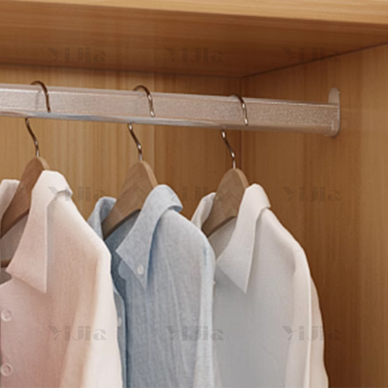 翌嘉 简约木质衣柜四门衣柜衣服收纳柜 浅胡桃白门1400*400*1800mm