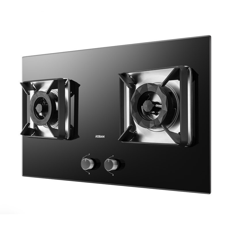 老板robam燃气灶嵌入式家用天然气灶煤气具钢化玻璃面板45kw大火力37