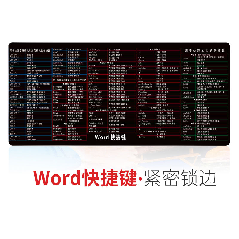 游戏电竞超大大号鼠标垫定制女加厚锁边电脑书桌垫办公桌键盘手托大垫子 WORD图案（30*80*0.3CM）