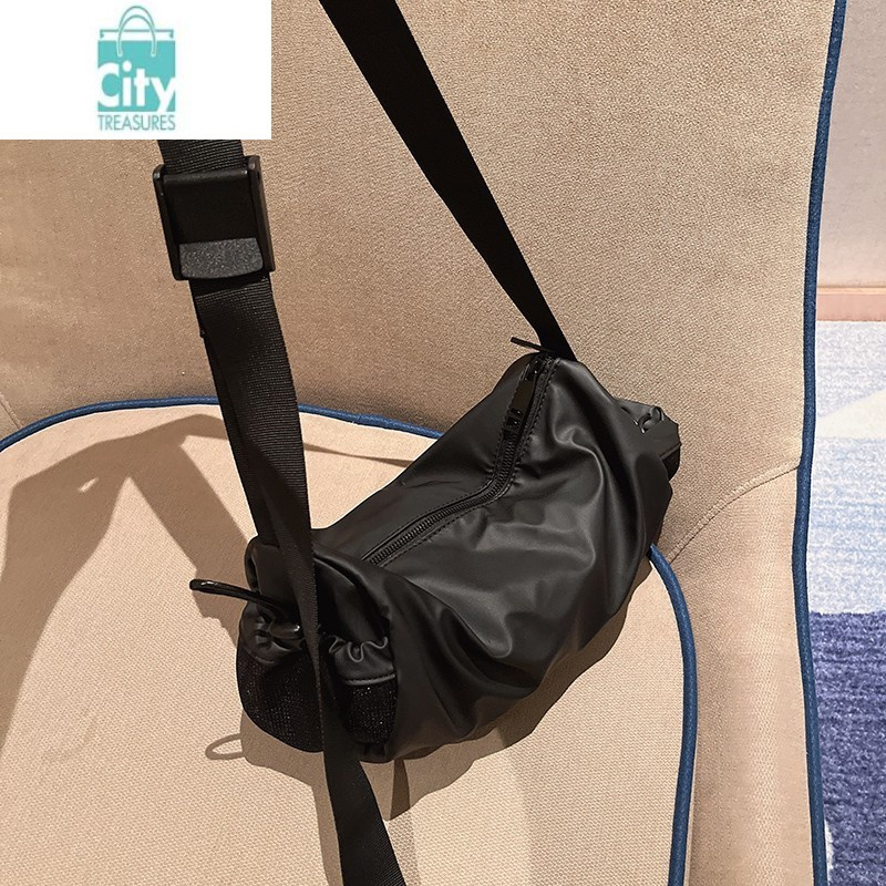 bangdou防水尼龙布包大容量休闲男女单肩运动包斜挎包圆筒小包小众