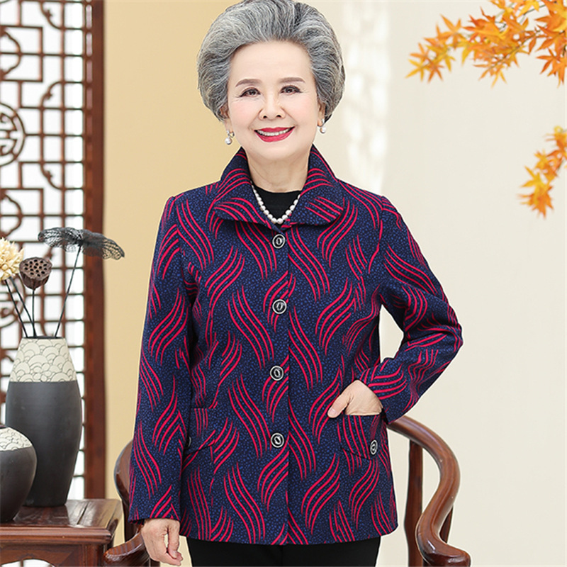 奶奶秋装套装中老年人女妈妈春秋外套60-70岁80老人衣服太太秋季