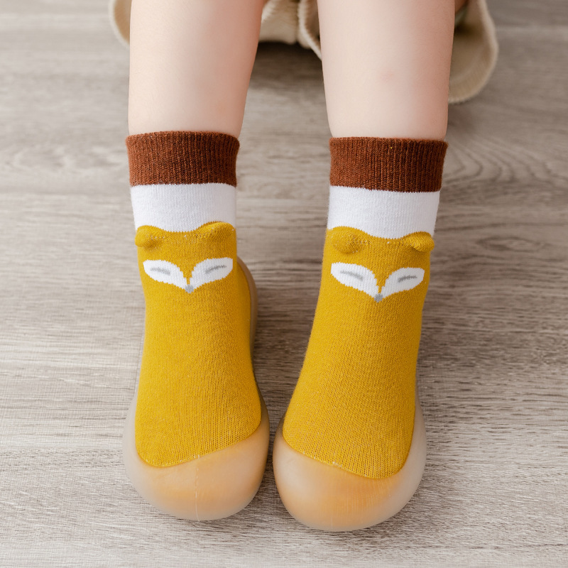 huayangtu春秋款儿童学步袜鞋婴儿03岁袜子鞋宝宝卡通地板鞋室内软底