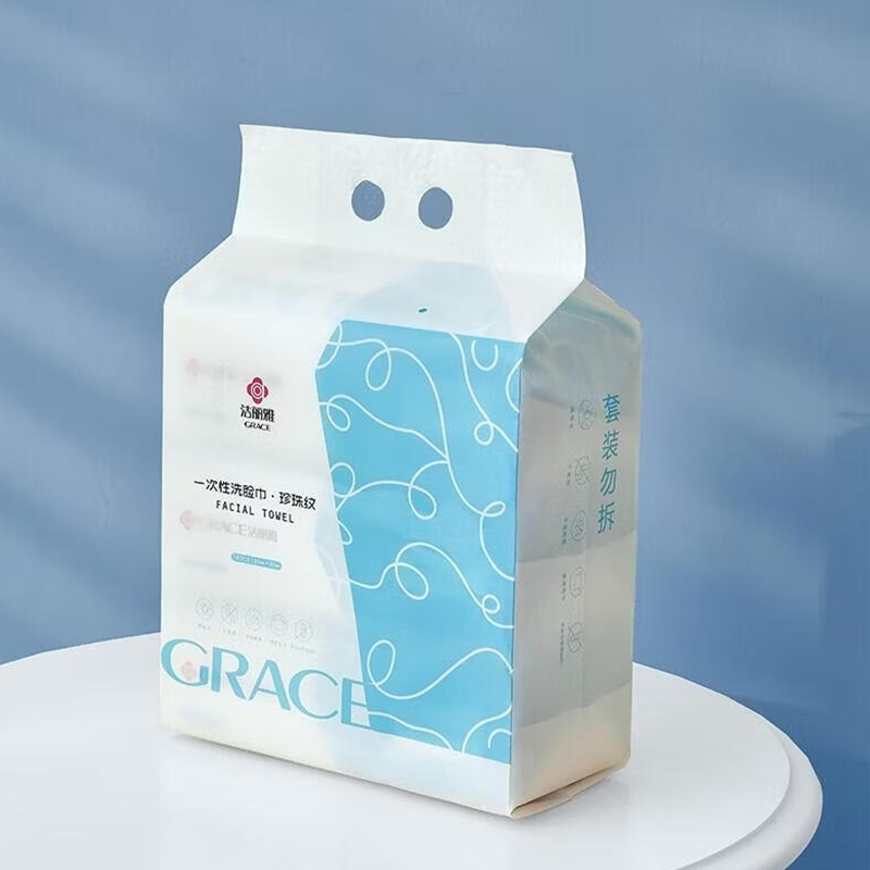 洁丽雅(Grace)棉柔巾60抽*3包 20*20cm干湿两用擦拭不掉絮不掉屑温和亲肤高清大图