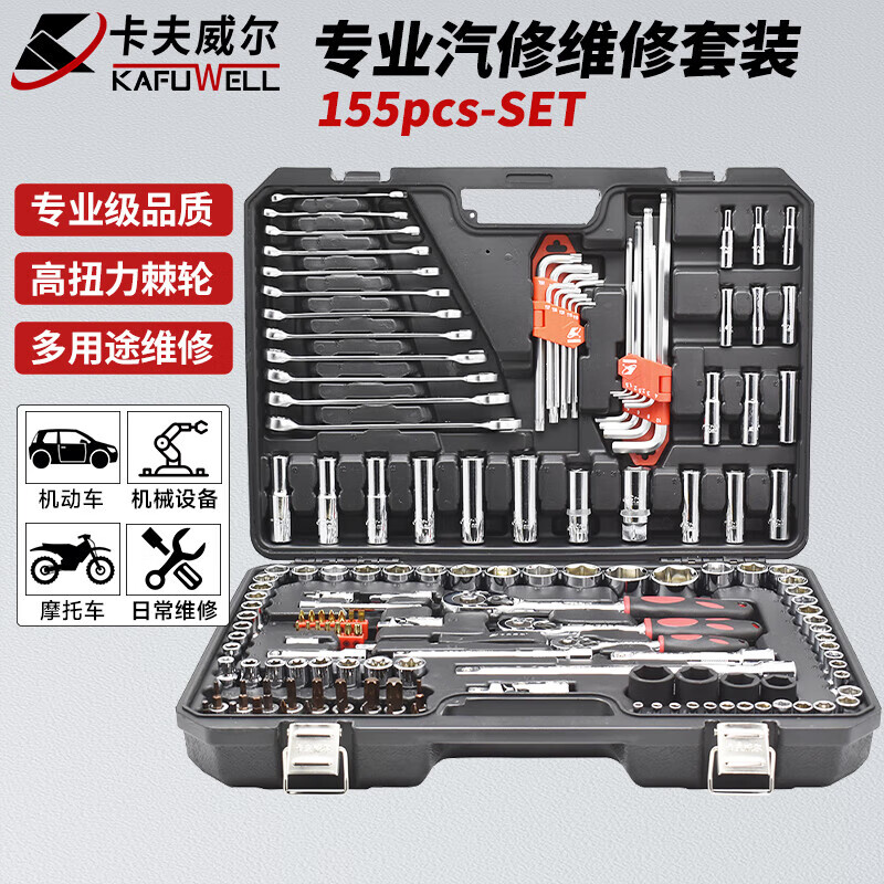 卡夫威尔多功能便携工具箱耐用防摔铝合金外壳紧凑设计高清大图