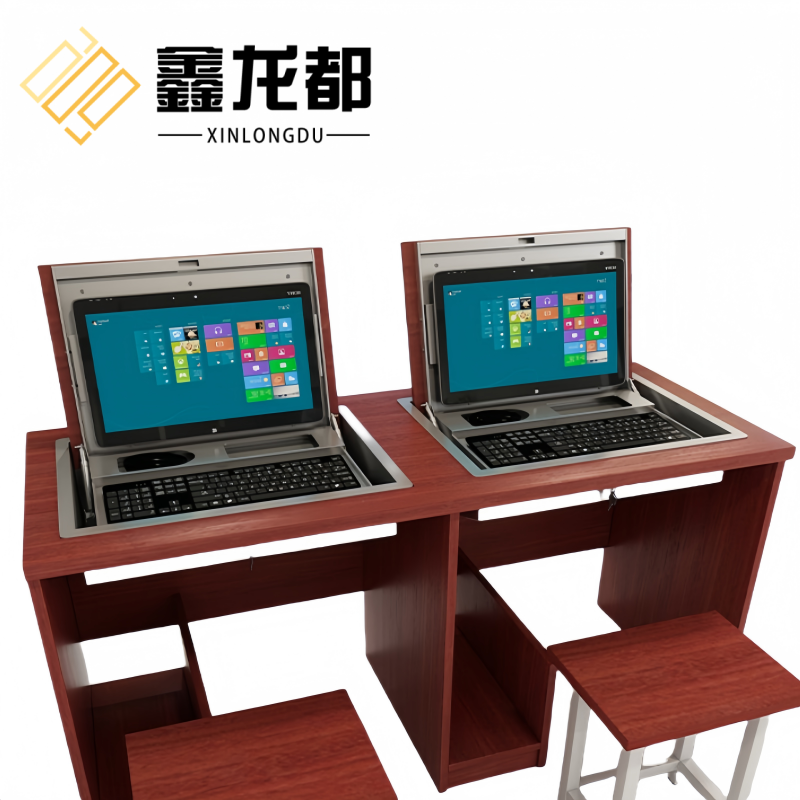 鑫龙都电脑桌椅双人套高清大图
