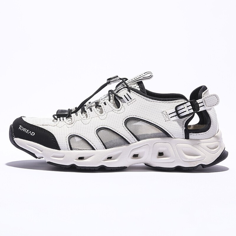 探路者女鞋溯溪鞋女士户外涉水鞋速干鞋网眼布面透气运动鞋子春夏季户外防滑耐磨透气涉溪鞋水陆两栖鞋 KFEH82023女鞋汽灰/岩石黑 39