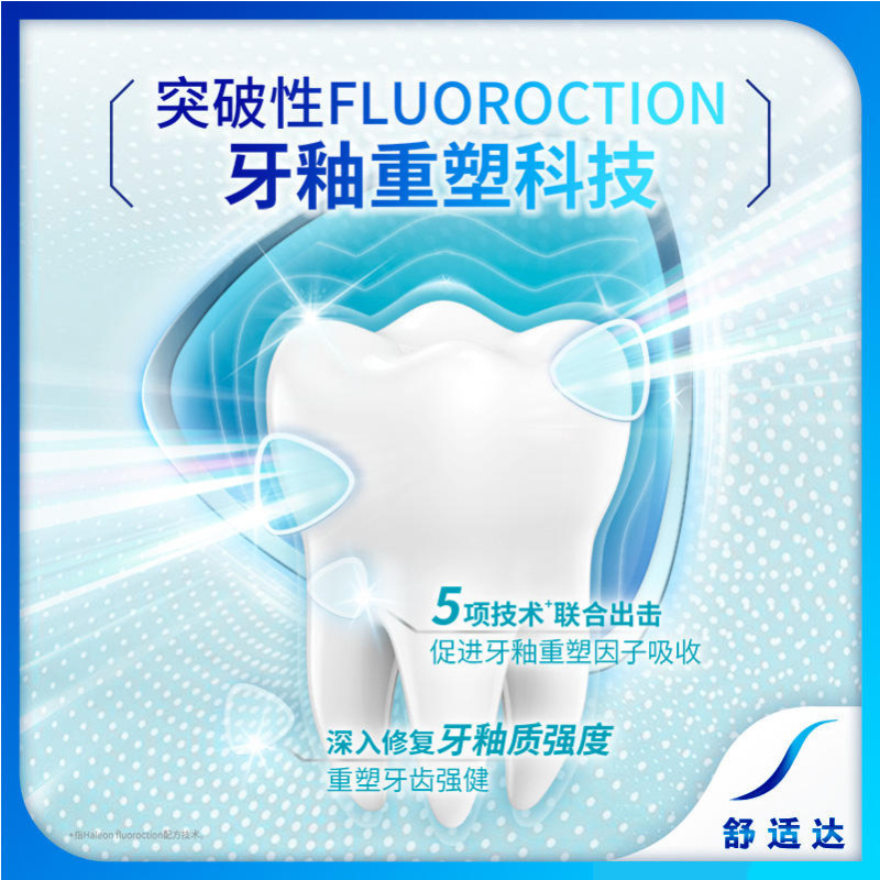 舒适达护釉健焕亮美白牙膏100g*1支+沁爽薄荷100g*1支新品抗敏感牙膏保护修护牙釉质牙釉修复膏牙釉重塑