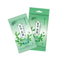 清风 湿巾 御本草系列 8片单包装*10包 杀菌洁肤湿纸巾 母婴可用