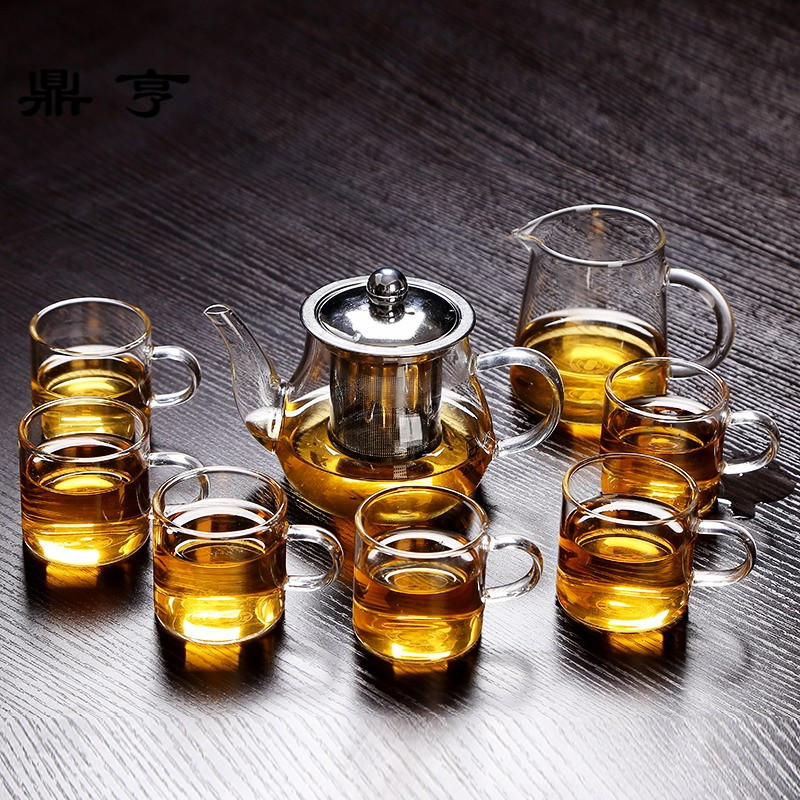 鼎亨茶具套装家用简约泡茶壶玻璃过滤加厚耐热整套功夫花茶茶具套