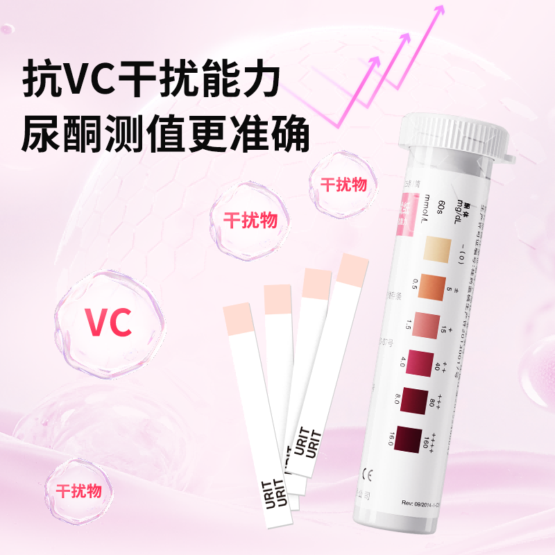 优利特尿酮试纸条1VK 25条/盒*6盒+150尿杯高清大图