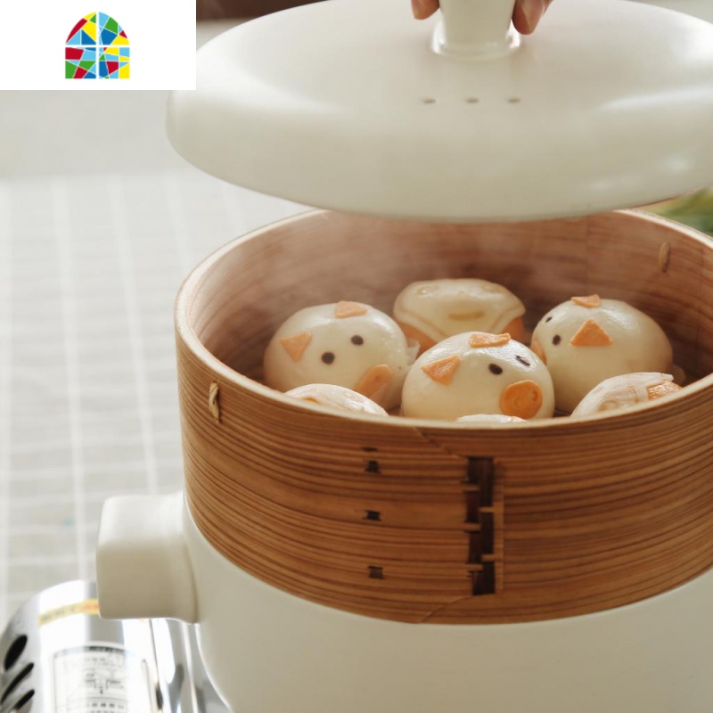 蒸笼砂锅炖锅日食记厨具日式煲汤蒸锅陶瓷锅明火可高温家用石锅 FENGHOU 黑色1.5L(带蒸笼)高清大图