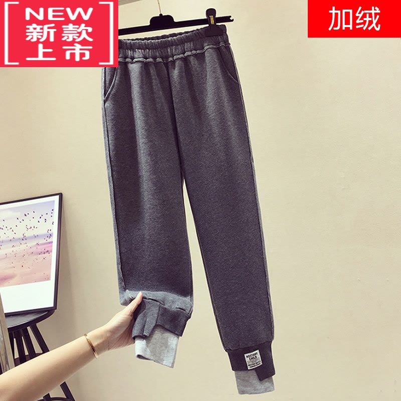 可莉允韩国中大童儿童加绒加厚运动裤2022新款秋冬洋气女童保暖休闲裤子保暖裤图片