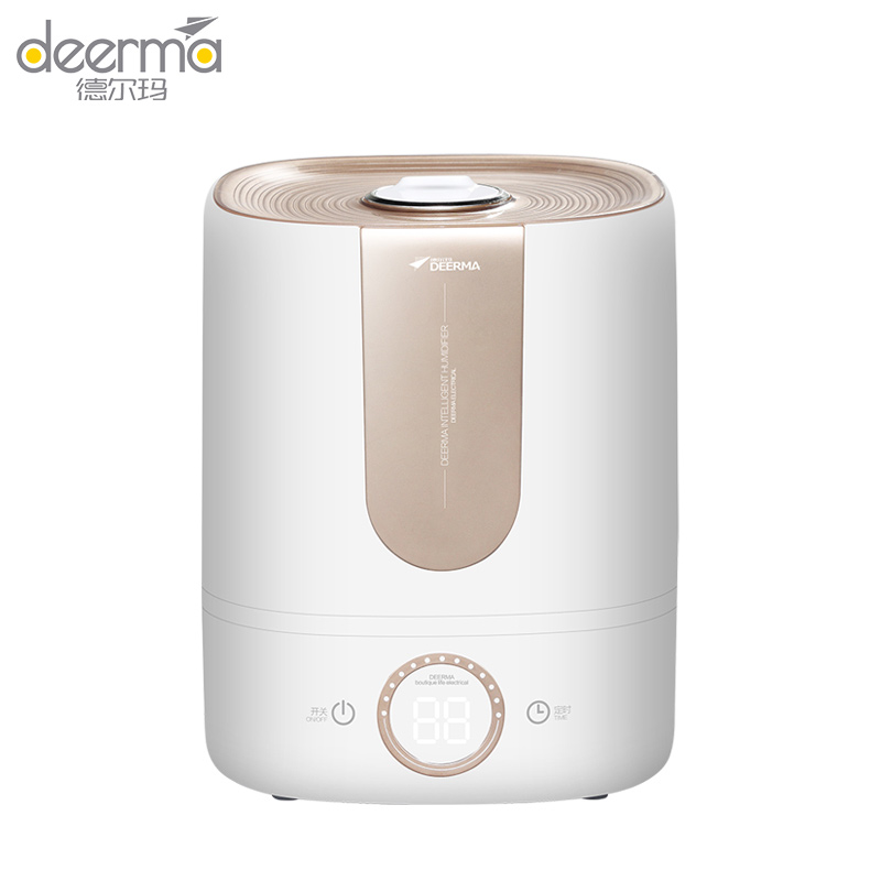 德尔玛(Deerma)加湿器 F535 5升大容量 触控感温 迷你 办公室卧室家用 超声波式香薰加湿机