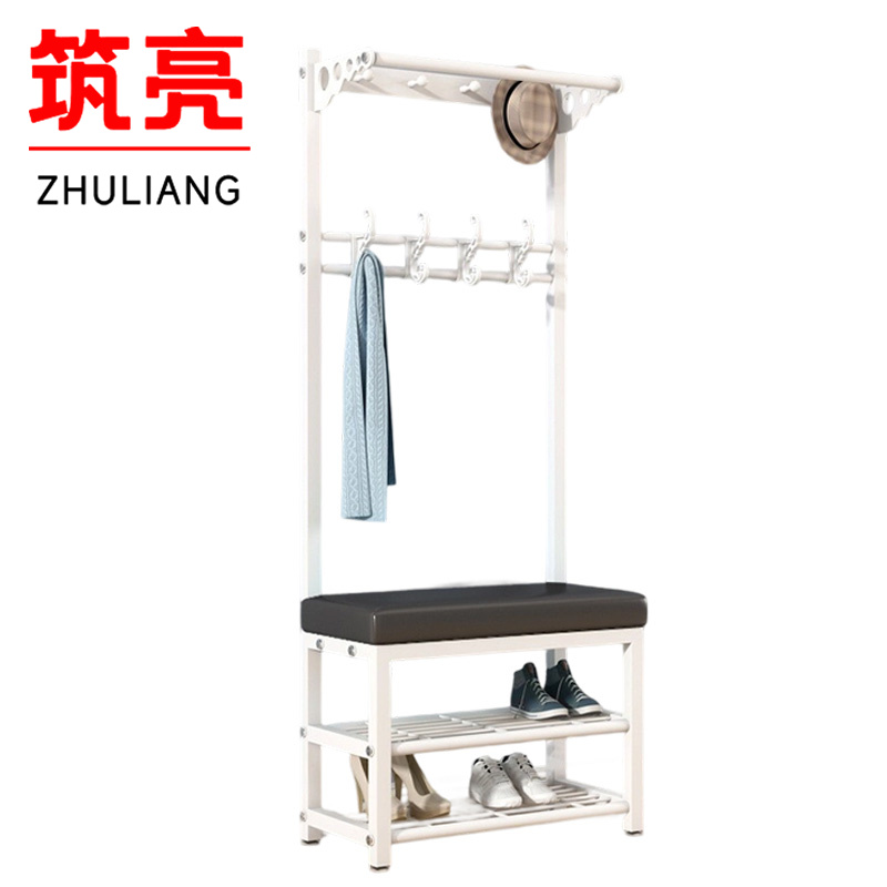 筑亮 钢制衣帽架 60*33*170cm白色 个高清大图