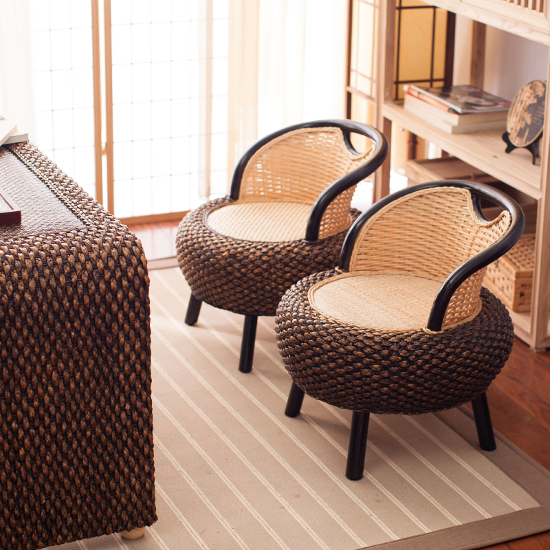 寻木匠阳台茶桌家用小茶台藤编茶几仿古功夫茶桌椅组合喝茶桌禅意泡