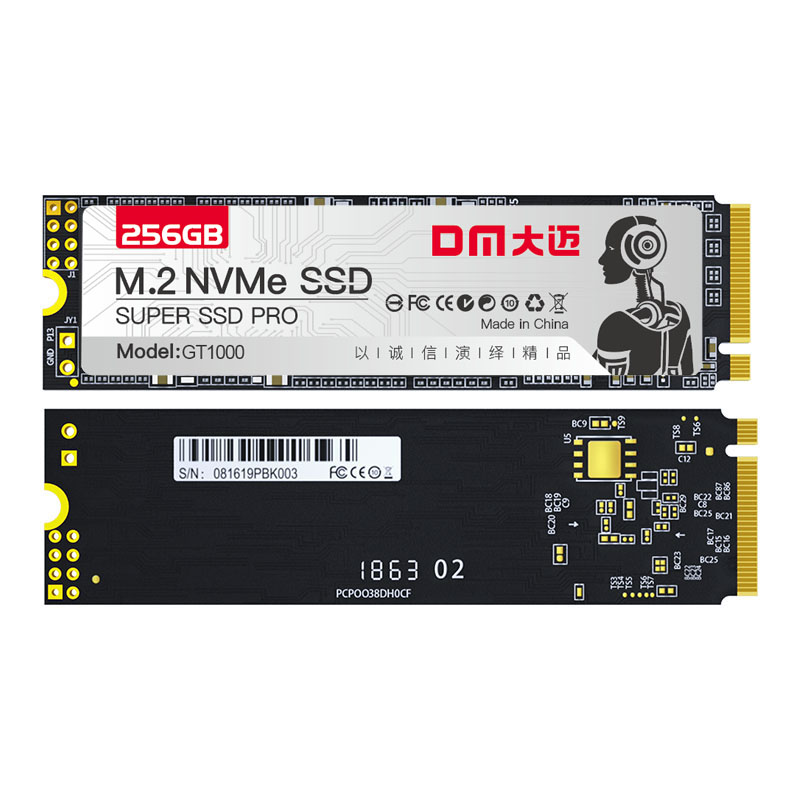 大迈(DM)GT1000-256G M.2接口 2280NVME协议PCIE通道 SSD固态硬盘 (计价单位:个) 灰色高清大图