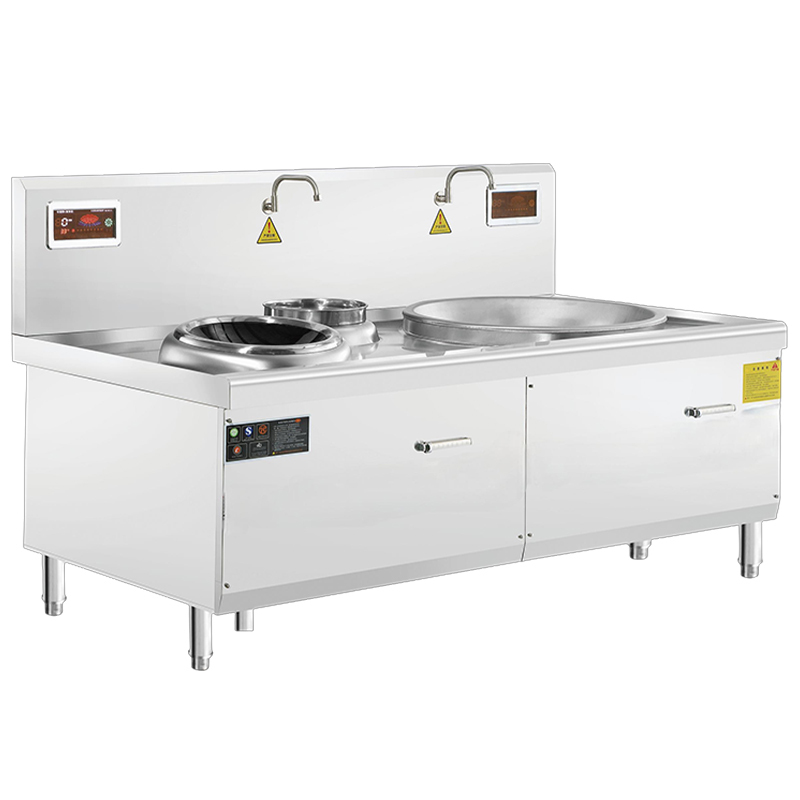 疆途者 商用电磁灶电炒灶双头大锅灶一大一小15kw+20kw SJTZ-1RH-8011高清大图