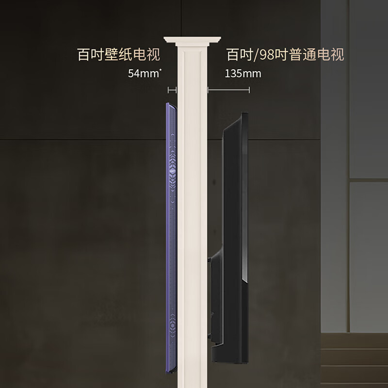 创维壁纸电视100A7E Pro 100英寸类纸屏 超薄无缝贴墙 QD-Mini LED 媲美OLED 艺术电视