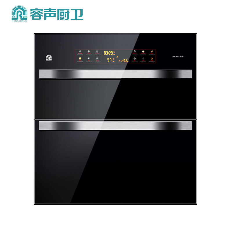 容声(RONGSHENG)嵌入式消毒柜110L大容量二星级臭氧紫外线高温杀菌钢化黑晶面板碗筷柜ZTD110-RX02H高清大图