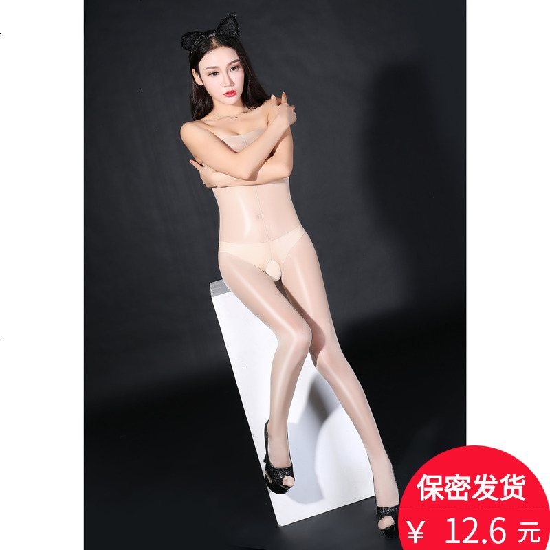 油亮爽滑丝袜开档抹胸夜店无缝袜连身袜连体情趣丝袜全身闪光