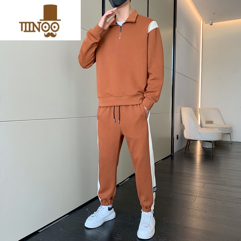 YANXU半拉链卫衣男立领潮牌宽松运动套青少年百搭休闲上衣服高清大图