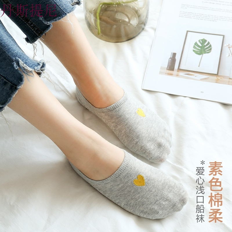 3双装 船袜女纯棉浅口隐形袜薄款短袜硅胶防滑低帮夏全棉少女袜子