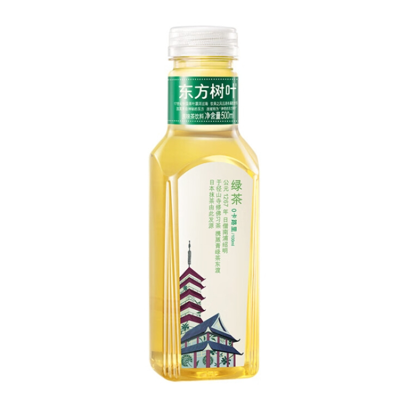 农夫山泉 东方树叶绿茶500ml*15瓶 0糖0脂0卡无糖饮料茶饮料 整箱装