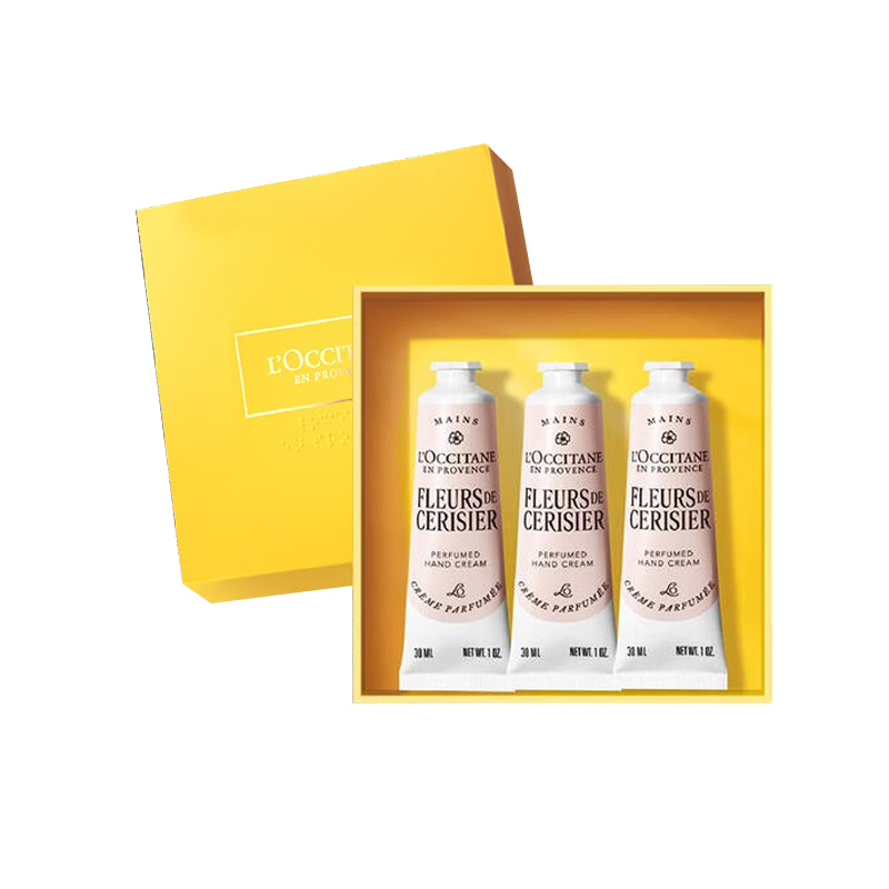 欧舒丹(L'OCCITANE) 温柔花果樱花护手霜30ml*3 / 套