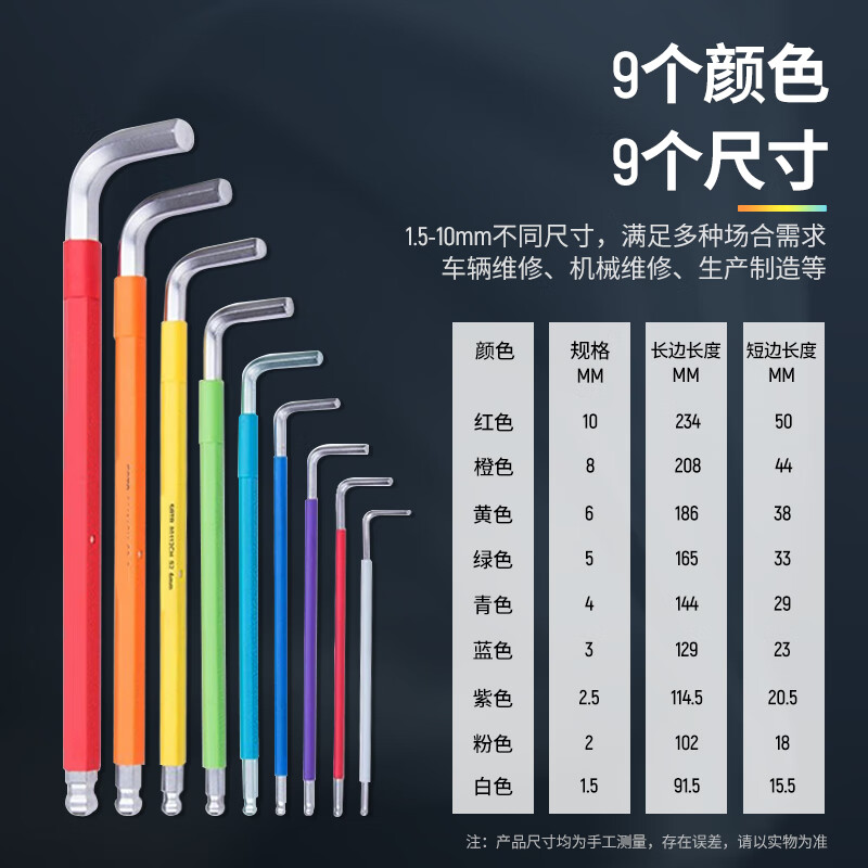 世达1.5-10MM 彩虹9件工具组合高清大图