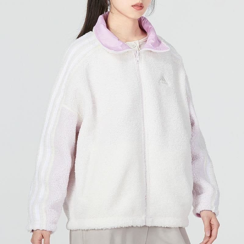 adidas/阿迪达斯外套运动休闲仿羊羔绒两面穿女装保暖HM7111 C图片