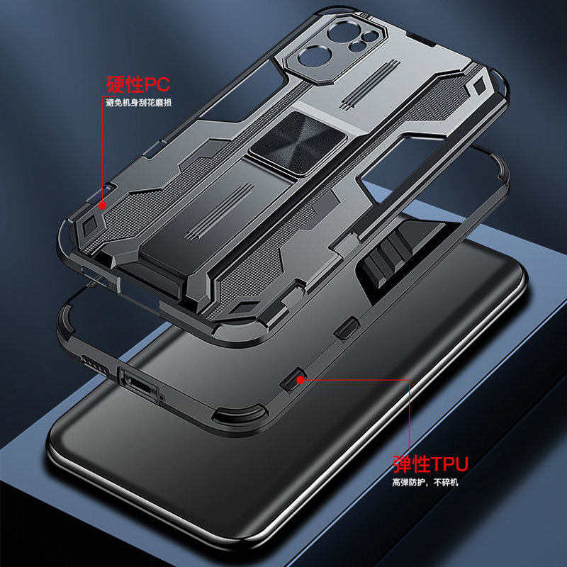 魅爱琳 OPPO Reno7/Reno7Pro手机壳保护套外壳 铠甲气囊防摔 全包软边 车载指环支架 炫酷时尚潮