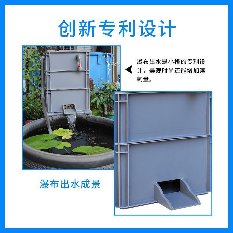 周转箱滴流过滤箱盒鱼缸过滤器鱼池水循环过滤系统自制瀑布出水口图片
