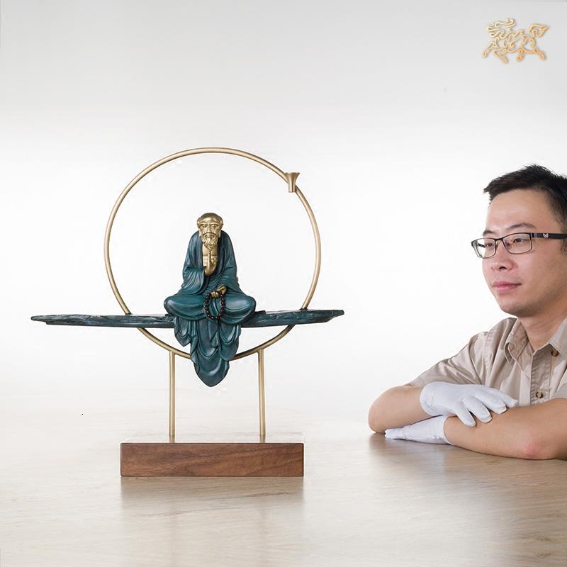美帮汇全铜摆件《 达摩思禅(倒流香)》家居饰品 铜工艺品高清大图